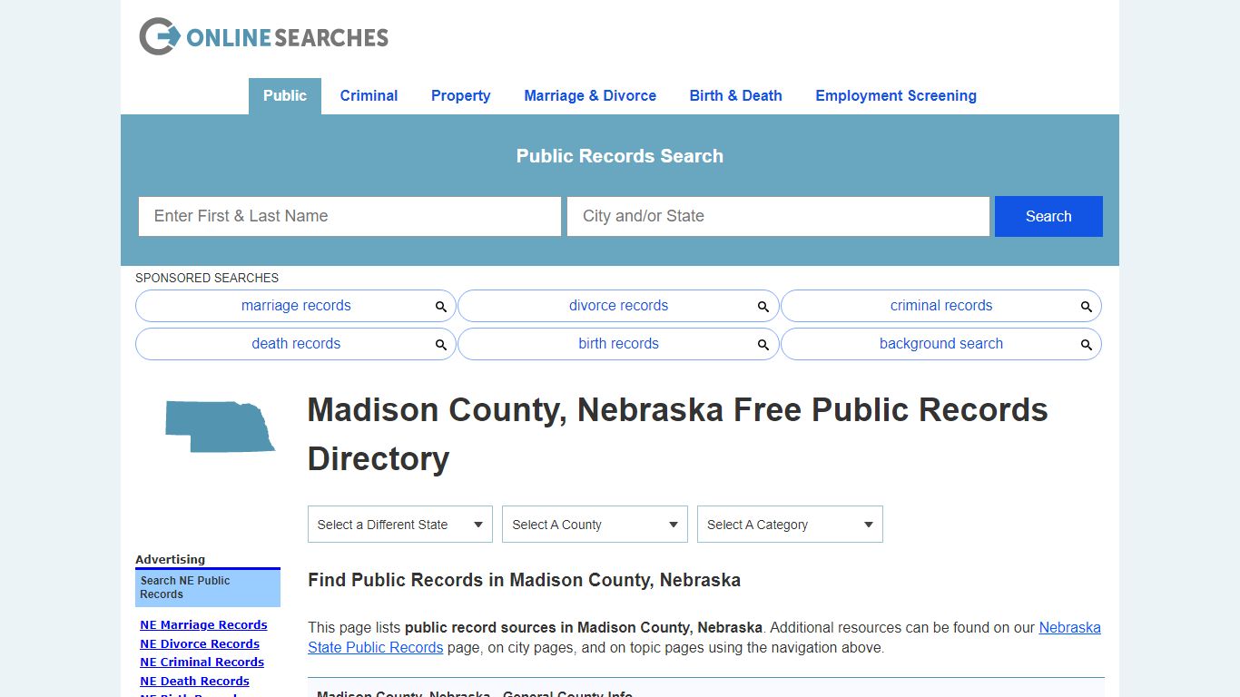 Madison County, Nebraska Public Records Directory