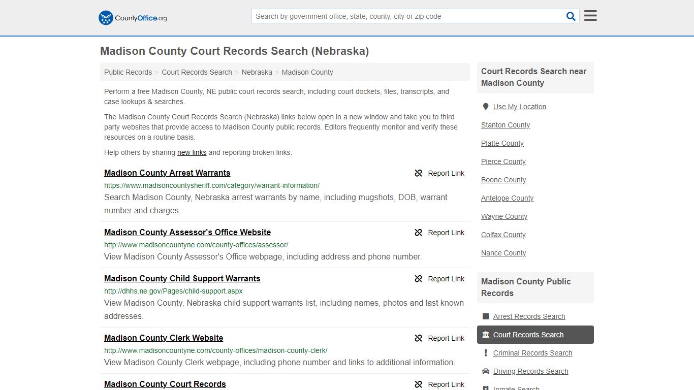 Court Records Search - Madison County, NE (Adoptions ...